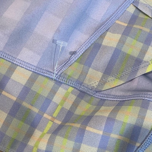 Free People FP Movement Lilac & Green Plaid Leggings Size M NWOT - Picture 10 of 12